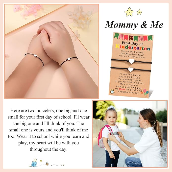 UNGENT THEM Big & Small Heart Bracelets Back to School Gifts for Girls