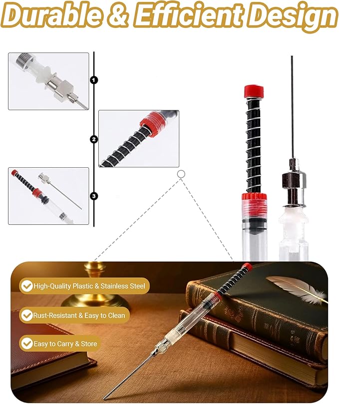 5-Pack Fountain Pen Ink Syringe Fillers with Storage Tube – Spring Converter for Refilling Ink Cartridges, Converters – Works with Most Fountain Pens