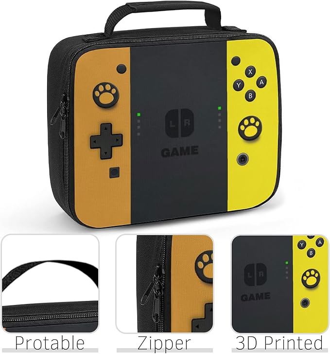 Insulated Lunch Box for Boys Girls, Game Lunch Bag for School Work Office Travel Picnic Hiking Beach, Waterproof Leakproof Portable Fits Most Bento Boxes