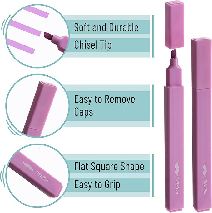 Mr. Pen- Aesthetic Highlighters No Bleed, 10 Pack, Candy Colors, Chisel Tip, Cute Highlighters Assorted Colors for Journaling, Highlighting, Underlining, Fast Dry, Back to School Supplies