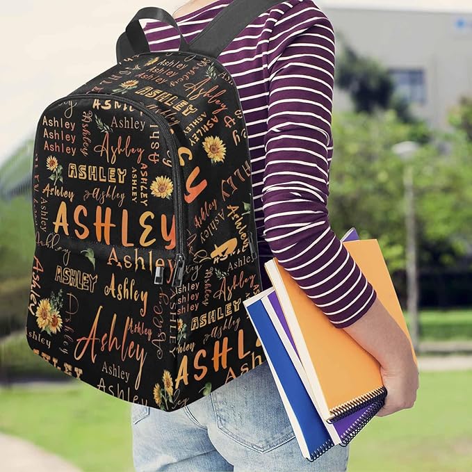 M YESCUSTOM Personalized Backpack Girls with Name School Backpack Boys Lightweight Preschool Elementary BookBags, Kids Travel Daypack Shoulder Bag for Teenager