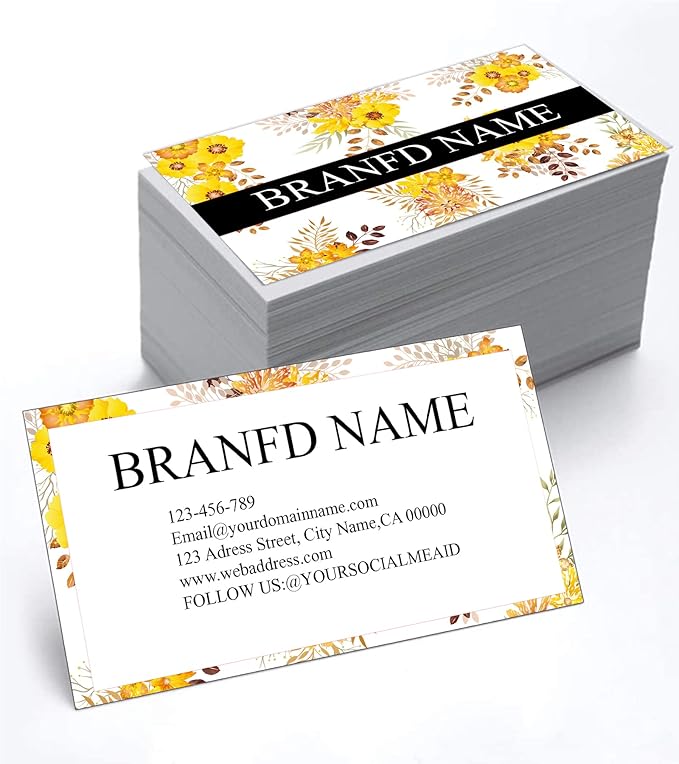 Custom Printed Business Stock Cards - Thick Sturdy Stock - 3.5" x 2" - 100% Recycled Content (500/200 PCS) Premium Double-sided Print