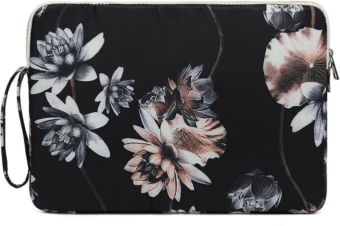 Laptop Sleeve 13.3 inch14 Inch, 15.6inchWater Resistant Traveling Computer Cover with Handle, Shockproof Protective Carrying Laptop Case (Y8-Lotus, 15 inch-15.6 inch)