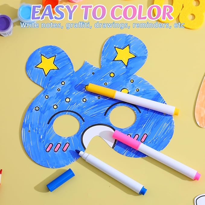 STOBOK 12 Colors Washable Neon Erasable Liquid Pens for Kids Led Writing Boards Dry Erase Markers Vibrant Colors for Drawing and Doodling on Whiteboards and Blackboards
