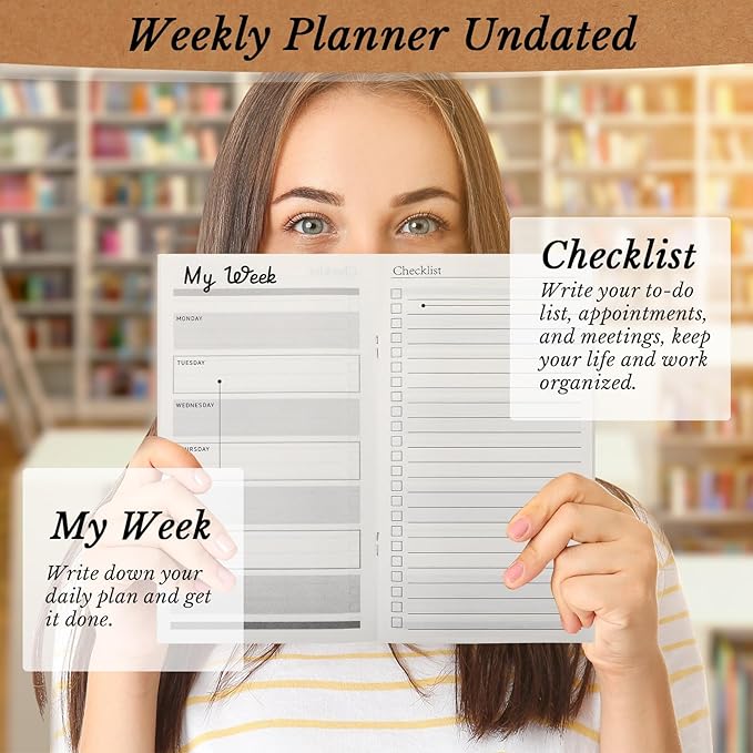 Yeaqee 50 Pcs Employee Appreciation Gifts Undated Weekly Pocket Planners Bulk to Do List Inspirational Habit Track Notebooks for Teacher Boss Nurse Volunteer Social Worker(Motivational)