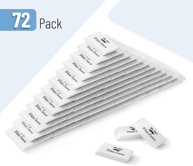 Mr. Pen- White Pencil Erasers Bulk, 72 Pack
