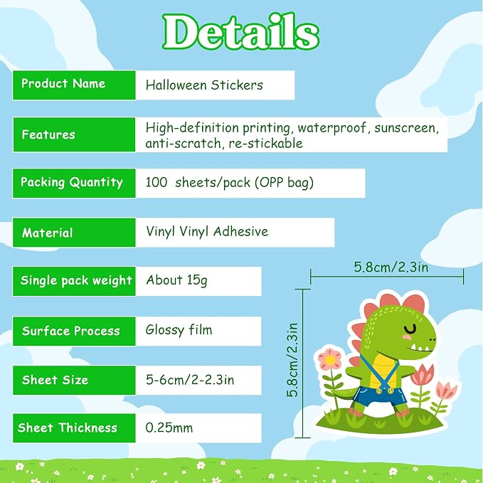 OHOME Spring Stickers | 100 PCS Flowers Stickers for Kids - Vinyl Spring Games Toys Gifts Party Favors Supplies - Kids Crafts Accessories Treats Bulk for Classroom