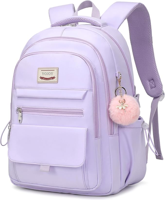 Laptop Backpack 15.6 Inch College Backpacks for Women, School Backpack for Girls,Students Aesthetic Anti Theft Travel Daypack Large Bookbags Middle High School Back Pack(Purple)