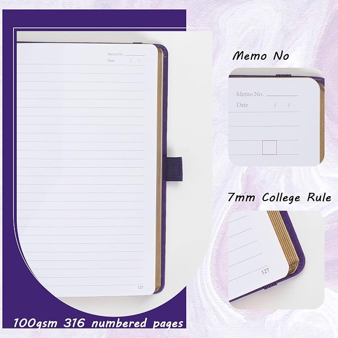 TIEFOSSI Line Journal Notebook, A5 Hardcover Rule Journal for Women Men