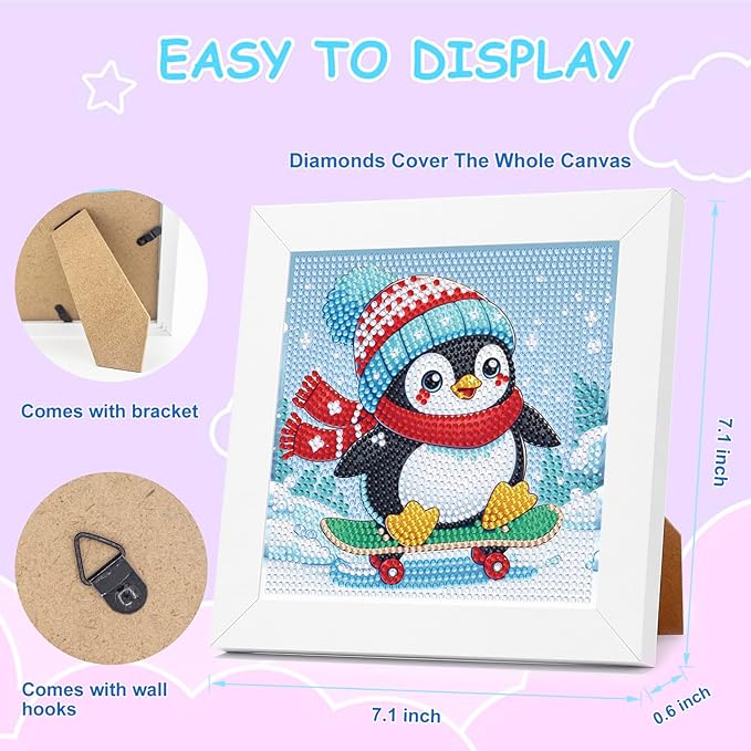 Nardoll Diamond Art Kits - Arts and Crafts - Diamond Art Painting with Wooden Frame - GEM Art for Girls Boys Adults Beginners Home Wall Decor Gifts