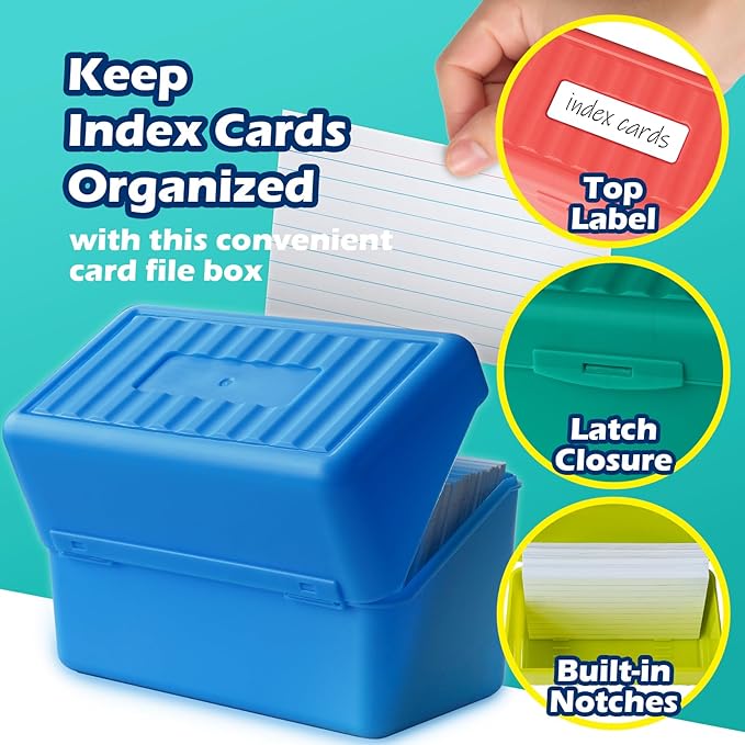 Olivo Index Card Holder Box 3x5 Flash Note Card Holder Storage File Box Organizer Case for 3"x5" Cards, White 2 Pack