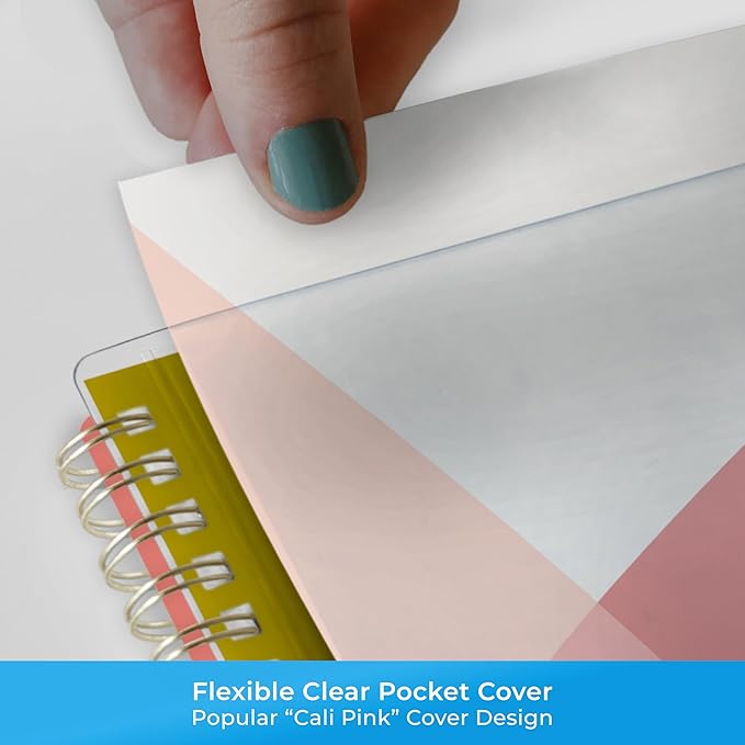 Blue Sky 2025-2026 Weekly and Monthly Academic Year Planner Calendar, July 2025 - June 2026, 8.5" x 11", Flexible Cover, Wirebound, Storage Pocket, Cali Pink