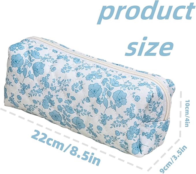 Carry bloom Pencil Pouch Cute Pencil Case for Girls Aesthetic Pencil Bag with Zipper Pen Cases School Supplies Makeup Bag (Bow ribbon)