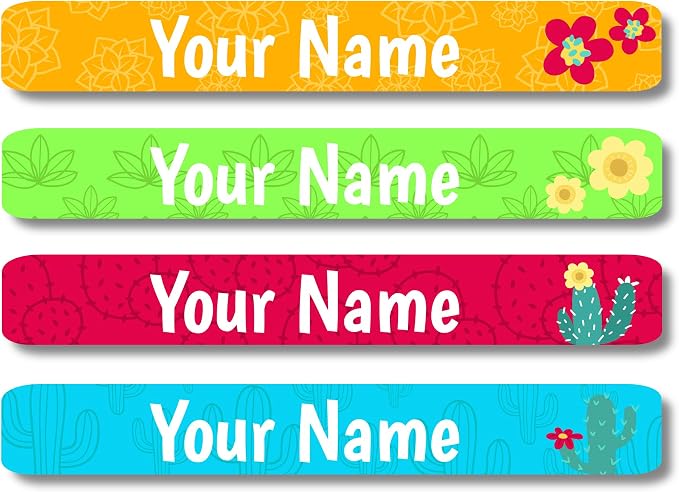 Lovable Labels Personalized Labels for Kids (120 Labels) - Waterproof Dishwasher Safe Peel and Stick Labels are Great for School Supplies Daycare Camp Bottles (No Prob Llama)