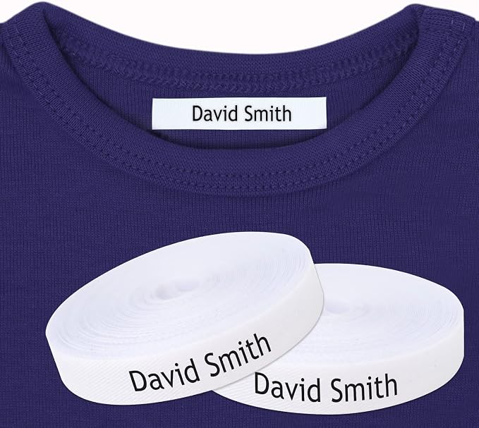 Iron On Name Tags for Clothes: Customizable Fabric Labels, Safe for Kids' School Uniforms, Baby Clothing (200-Pack)
