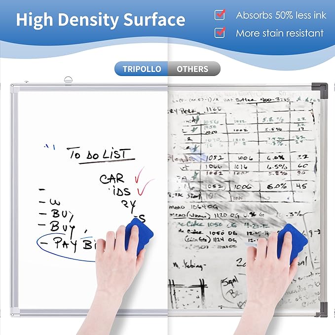 Magnetic Whiteboard Dry Erase, 48 x 36 inch Large White Board for Wall, Foldable Aluminum Frame Hanging Whiteboards for Home Classroom Office
