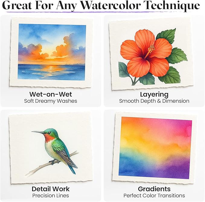 Chalkola Professional Watercolor Paint Set - 48 Semi Moist Water Colors Paint Adult Set, XL Pans | With Painting Brushes, Water Color Pad & Art Supplies | Suitable for Adults, Kids, Beginner & Artists