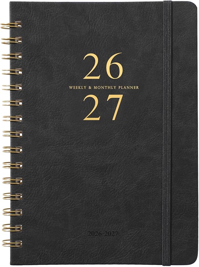 Planner 2026-2027 - Weekly & Monthly Academic Planner 2026-2027 with 12 Monthly Tabs, July 2026 - June 2027, 6.3" x 8.4", Flexible Hardcover, Thick Paper, Inner Pocket - Gray