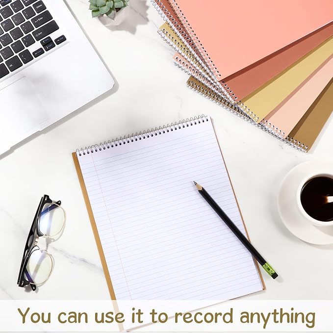 Maitys 6 Pcs Steno Spiral Notebooks, Attractive Color, Rustic Style