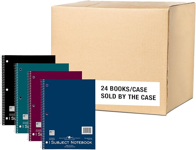 ROARING SPRING 1 Subject Spiral Notebook, College Rule, 70 Sheets, 24 Pack