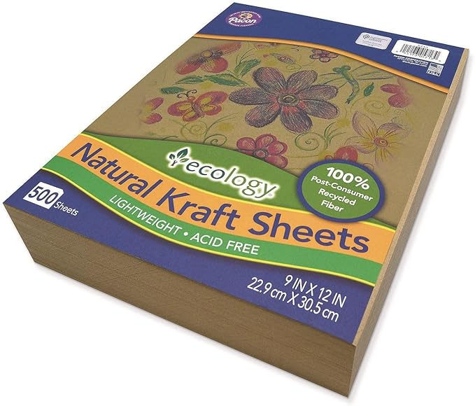 Ecology Natural Kraft Sheets Craft Paper, 500 per Ream