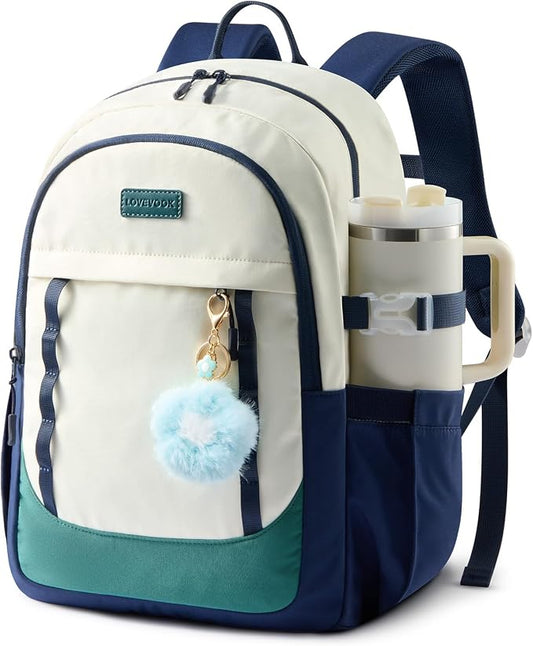 LOVEVOOK School Backpack for Teen Girl, Cute Student Bookbag Fits 15.6 Inch Laptop, Back to School Backpack Purse for Teenagers, Casual Daypack Kid Back Pack Travel Bag, Gift