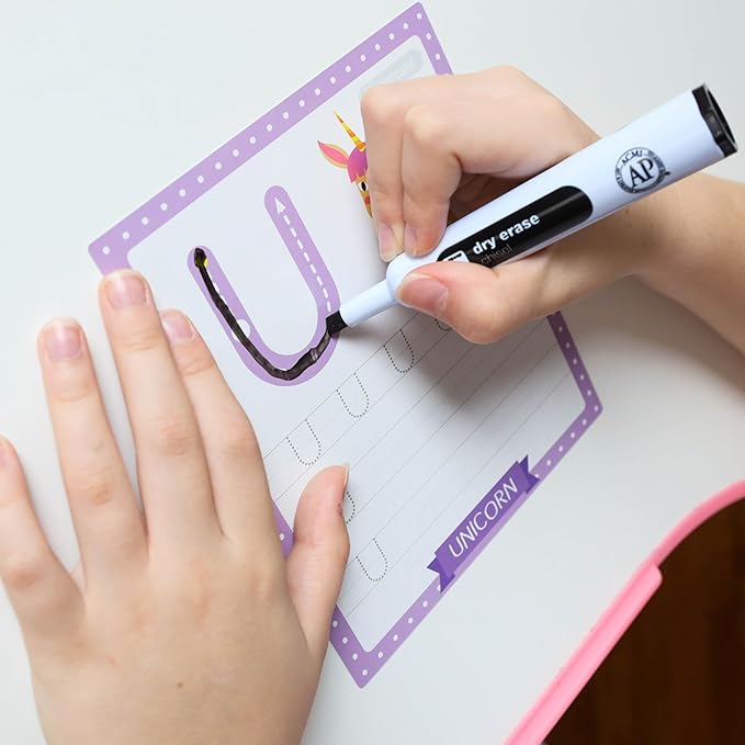 Alphabet & Number Tracing Cards, Reusable, Dry Erase, Upper & Lower Case, 31 Large Reusable, Repetitive Tracing Cards, Improve Writing Skills, Flash Cards