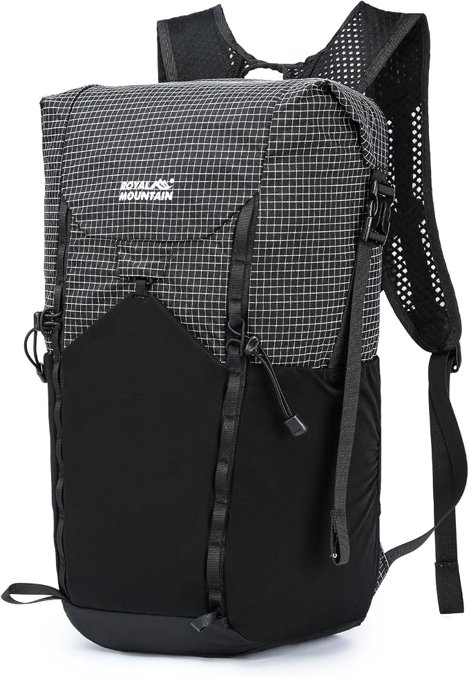 Hiking Backpack For Women&Men, 20L Lightweight Foldable Water Resistant Packable Travel Small Hiking Backpacks, Daypack Backpacks For Travel, Camping (Black)