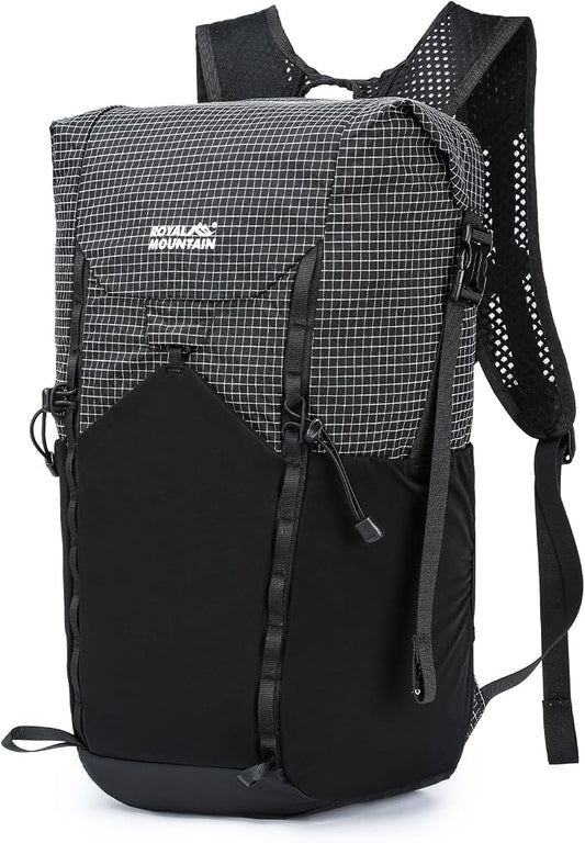 Hiking Backpack For Women&Men, 20L Lightweight Foldable Water Resistant Packable Travel Small Hiking Backpacks, Daypack Backpacks For Travel, Camping (Black)