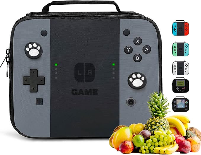 Insulated Lunch Box for Boys Girls, Game Lunch Bag for School Work Office Travel Picnic Hiking Beach, Waterproof Leakproof Portable Fits Most Bento Boxes