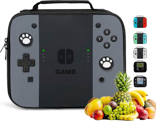 Insulated Lunch Box for Boys Girls, Game Lunch Bag for School Work Office Travel Picnic Hiking Beach, Waterproof Leakproof Portable Fits Most Bento Boxes