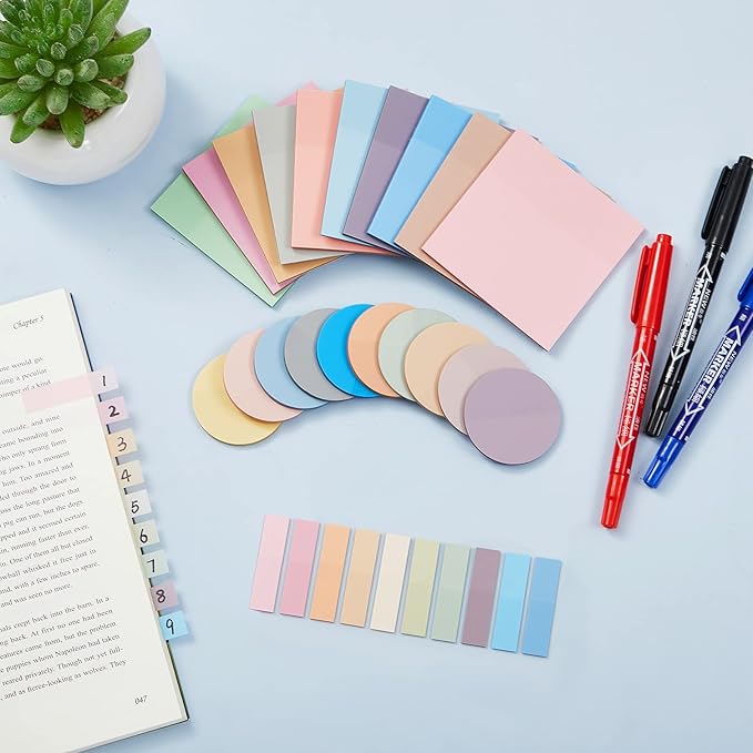 Book Annotation Kit with 1000 Sheets Transparent Sticky Notes 200 Pcs Annotation Tabs and 3 Markers for Bible Study Waterproof Clear Sticky Note Index Tabs Back to School Supplies