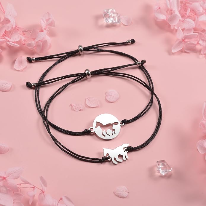 Back to School Gifts Mommy and Me Bracelet First Day of School Matching Wish Bracelets Set for Mother Daughter Son Women Teen Girls Boys Jewelry Gift
