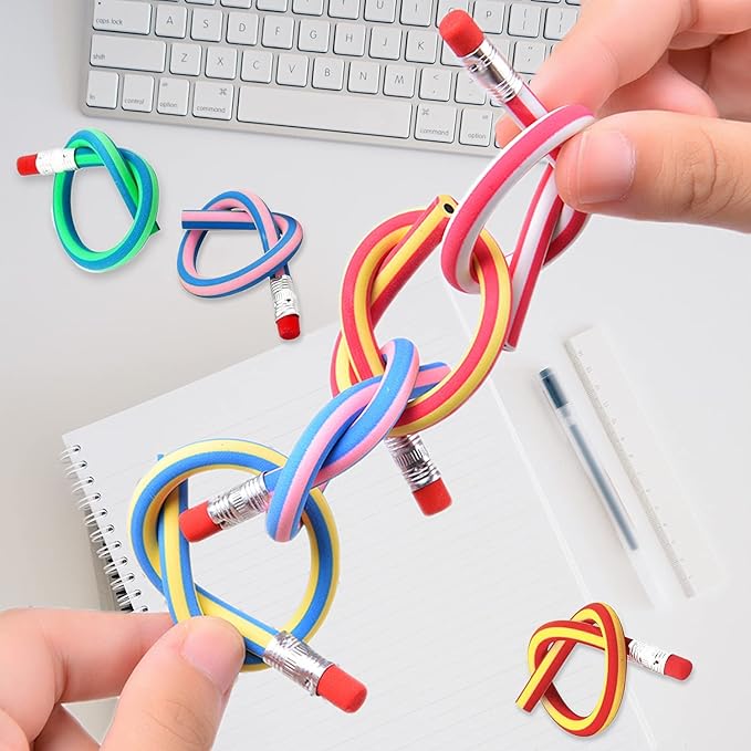 Muiyaneq 40 Pieces Flexible Soft Pencil,Soft Pencils with Eraser,Magic Bend Pencils for Kids Students Gift,School Supplies