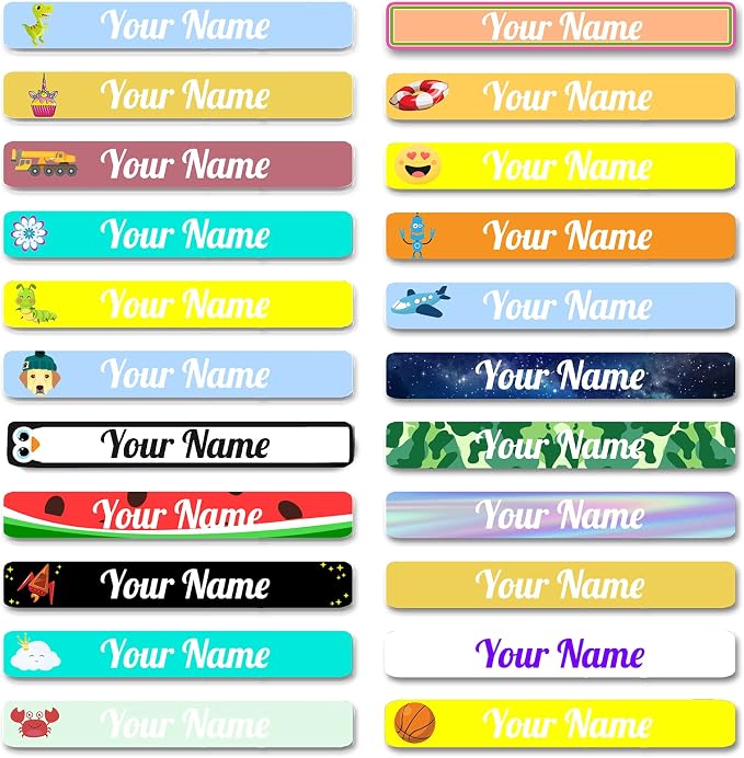 100 Pcs Personalized Labels for Kids School Supplies Waterproof, Custom Name Stickers Kids Labels for Travel, Daycare, Stationery