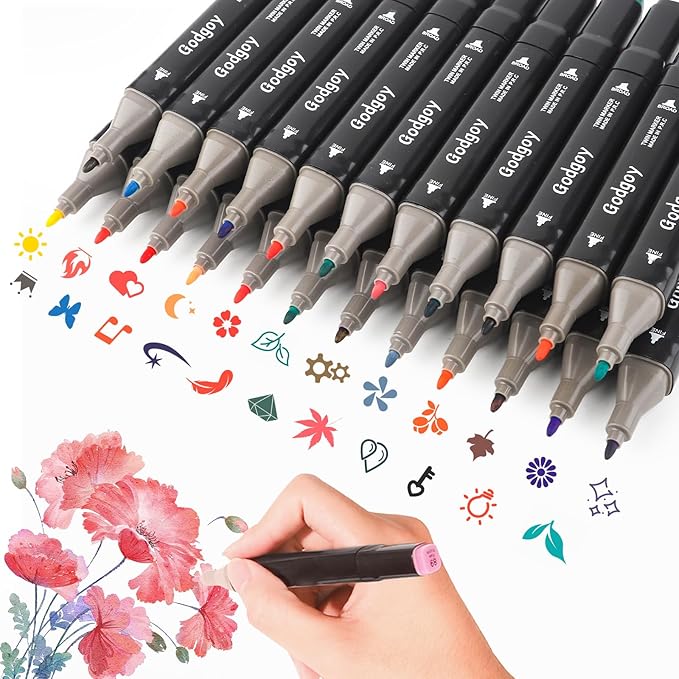 Alcohol Markers, 80 Colors Dual Brush Tip Permanent Art Markers, Coloring Marker, for Book Painting Card Making, Back-to-School Gifts