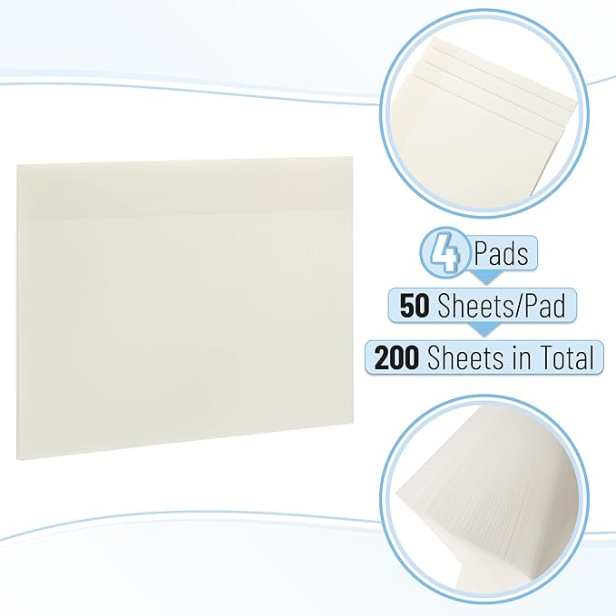 Mr. Pen- Transparent Sticky Notes, 5" x 7", 4 Pads, 200 Sheets, Large See Through Self-Adhesive Notes for Bible Journaling and Studying, Water-Resistant, Clean Removal