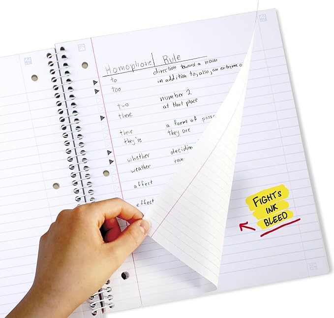 Five Star Spiral Notebook + Study App, 1 Subject, Wide Ruled, 8" x 10-1/2", 80 Sheets, Fights Ink Bleed, Water Resistant Cover, Pastel Tie Dye (930210F-ECM)