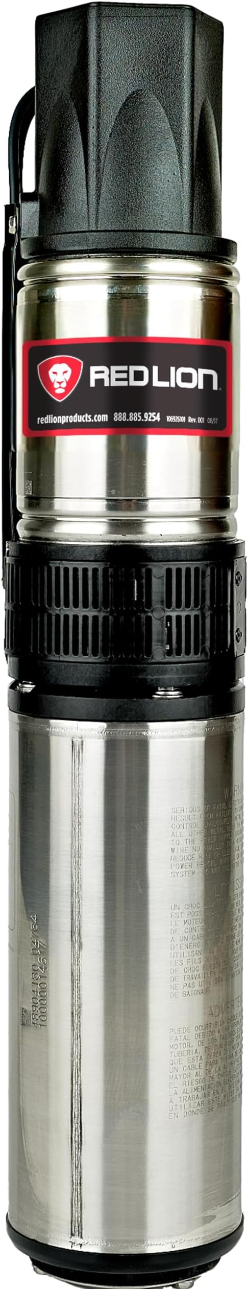 Red Lion RL12G05-2W1V Submersible Well Pump, 1/2 HP, 2-Wire, 115V, 12 GPM | For 4" or larger wells, Dependable performance for depths to 120', Steel casing with thermoplastic discharge, 14942401