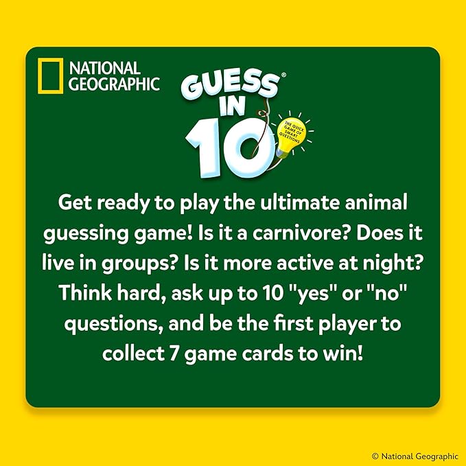 Skillmatics Guess in 10 National Geographic Animals, Educational Card Game for Kids & Families, Animal Trivia & Travel Game, Screen-Free Fun, Gifts for Ages 6, 7, 8, 9 and Up