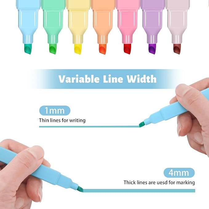 Piochoo Highlighters,10Pcs Bible Highlighters,Chisel Tip Bible Markers,Pastel Purple Highlighter for Journaling Planner Notes School Supplies, assorted colors no bleed Pens