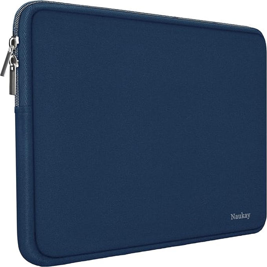 Laptop Bag Sleeve, Resistant Neoprene Laptop Sleeve/Notebook Computer Pocket Case/Tablet Briefcase Carrying Bag Compatible for 15 inch MacBook Pro, Ultrabook Notebook - (Dark Blue)