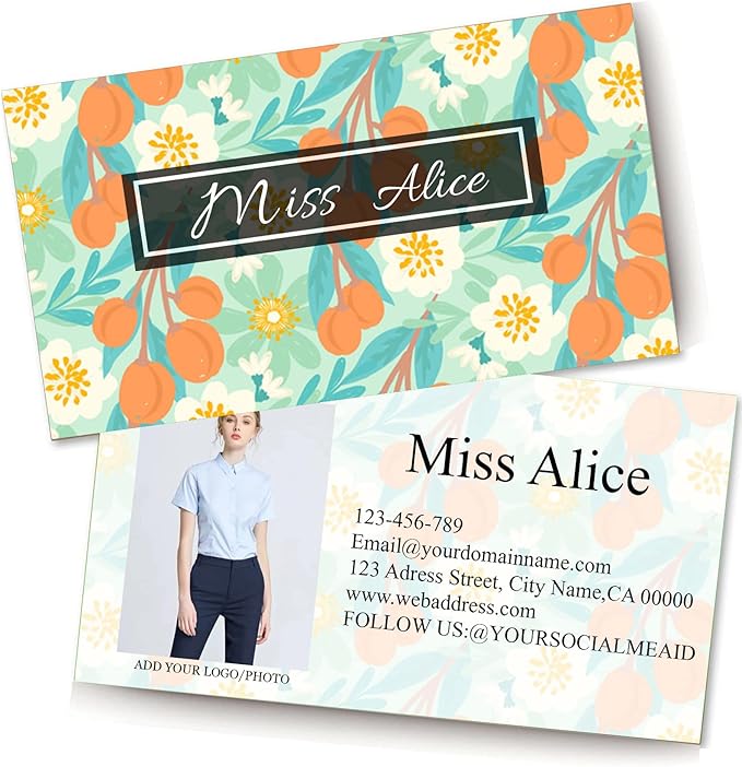 200/500Pcs Business Card Customization (Add Picture or Logo), Thick Coated Paper Business Card Double-sided Printing-2"x3.5" Inches (Color-R)