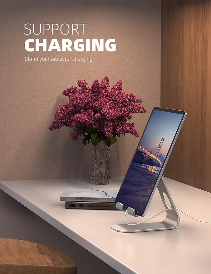 Lamicall S1 Tablet Stand, Adjustable Tablet Holder - Desktop Stand Dock Holder for 4-13" Tablet, iPad Pro 11, 9.7, 10.5, 12.9 Air Mini, Kindle, Tab, Switch, Viral Podcast Video Office Desk Accessories