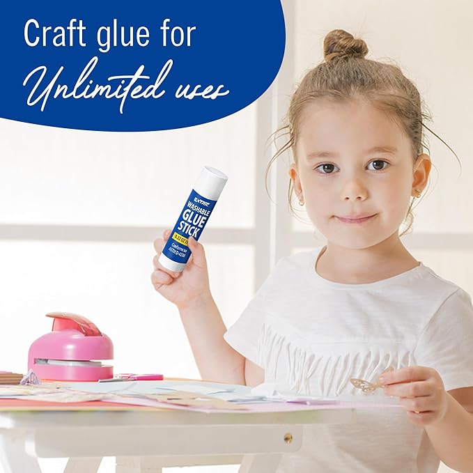 Glue Sticks Bulk Classroom, White Glue Sticks for Kids 12 Count, 0.32 Ounce, Washable All Purpose, for Kids, School and Home