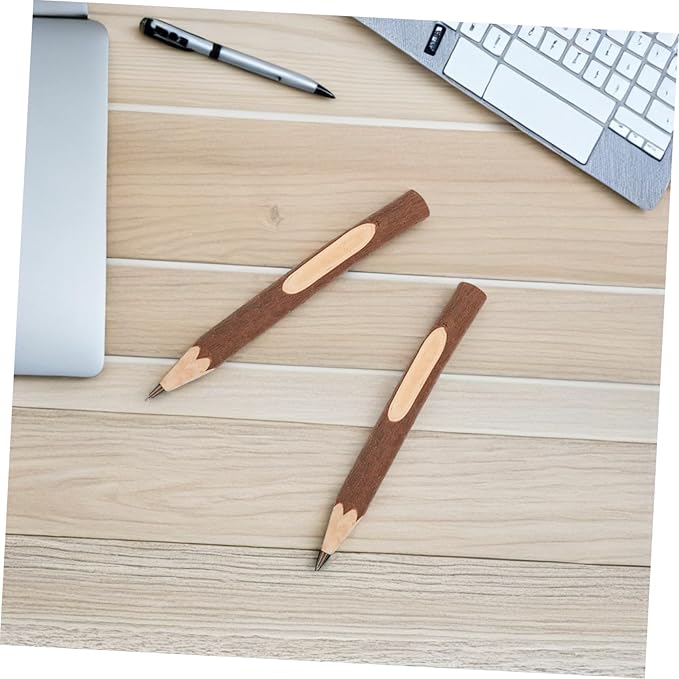 ULTECHNOVO 10pcs Natural Wood Ballpoint Pens 13cm Eco-friendly Biodegradable Writing Pens Portable Creative Wooden for Office School Use
