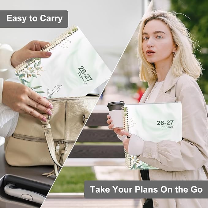 Planner 2026-2027 Weekly and Monthly A4 Size - Agenda 2026-2027 July 2026 - June 2027, A4 Spiral Binding Agenda with Monthly Tabs, Inner Pocket, 100gsm Thick Paper (8.5" x 11")