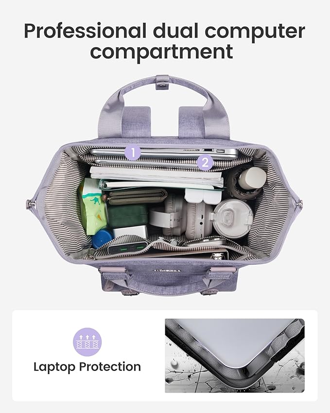 LOVEVOOK Laptop Backpack for Women with Giant Tumbler Holder Pocket,17.3 inch Waterproof Travel Backpack Purse Computer Laptop Bag