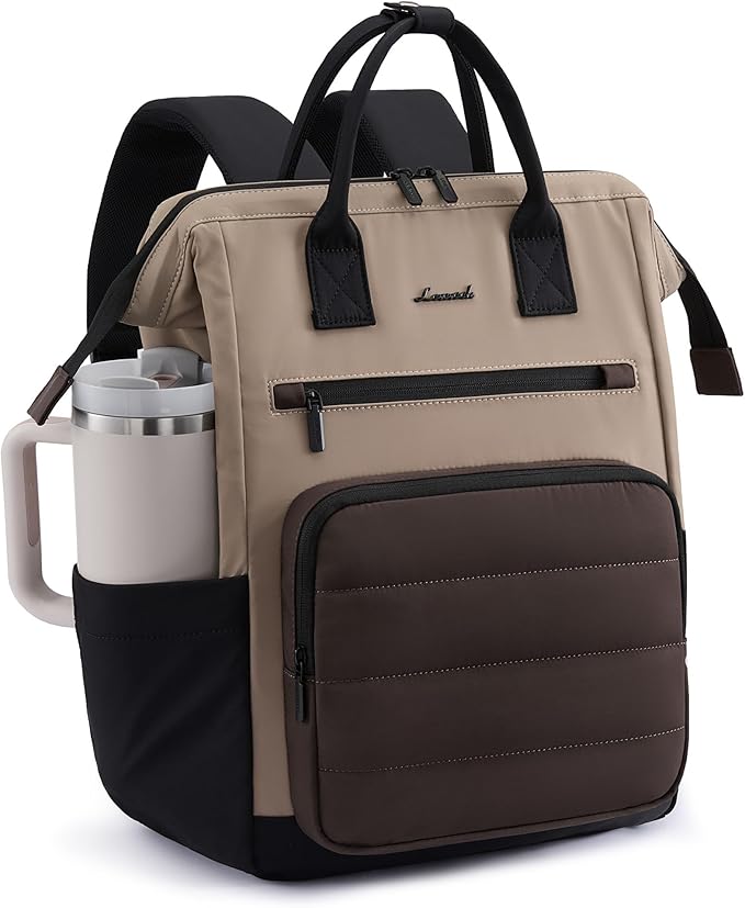 LOVEVOOK Puffer Laptop Backpack for Women, 15.6 Inch Work Backpack purse for Nurse Teacher, Personal Item Travel Bag College Computer Daypack for Daily Commute