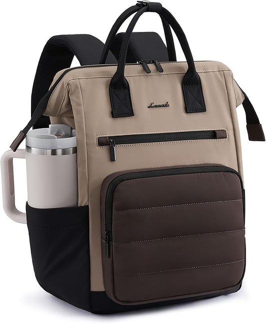 LOVEVOOK Puffer Laptop Backpack for Women, 15.6 Inch Work Backpack purse for Nurse Teacher, Personal Item Travel Bag College Computer Daypack for Daily Commute
